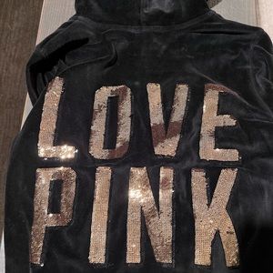 Pink hoodie full zip up .